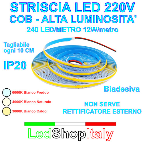 Striscia led 220v cob - led,